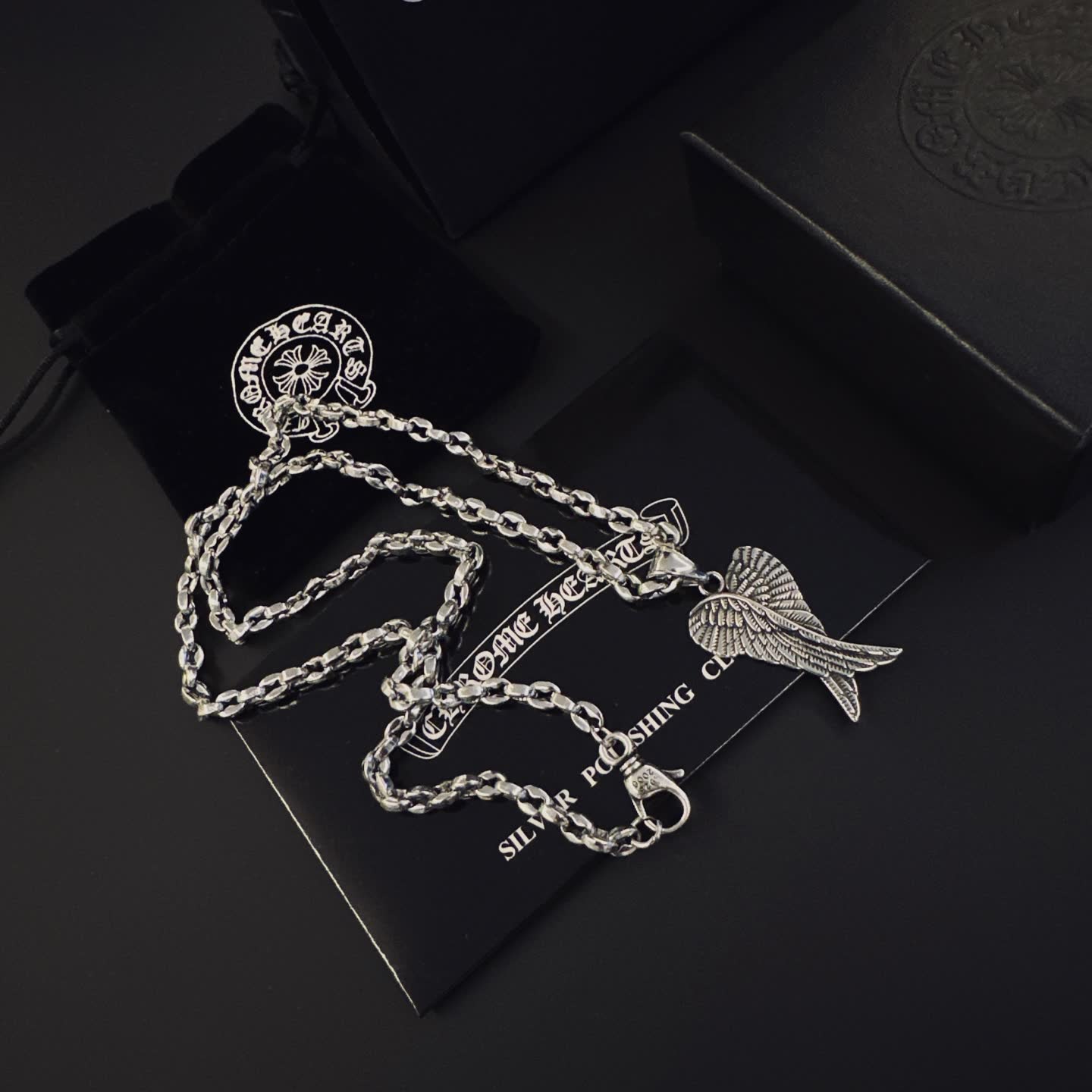 Chrome Hearts Chromethearts Winged Heart Pendant Necklace